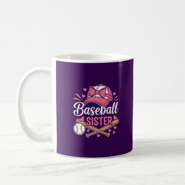 Baseball-Schwester Rosa Schleife Kaffeetasse (Links)