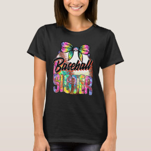 Baseball-Schwester Süße Tie-Dye-Baseball-Glücklich T-Shirt