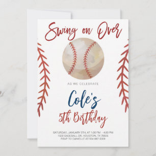 Baseball-Schwung-über-Geburtstag Einladung