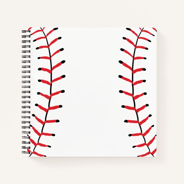 Baseball Seams Sportstil Baseball Thema Notizbuch (Vorderseite)
