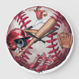 Baseball Season Men's Basic T - Shirt Große Wanduhr