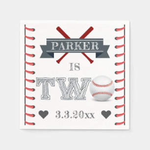 Baseball Second Birthday Personalisiert Serviette