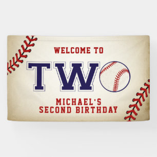 Baseball Second Geburtstag Banner