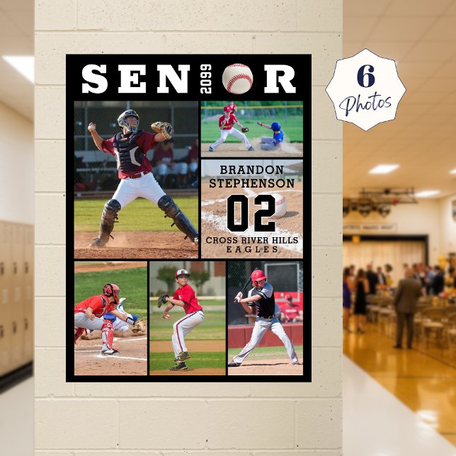 Baseball Senior Abschluss 6 FotoCollage Poster (Von Creator hochgeladen)