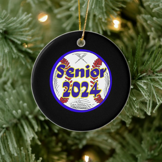Baseball Senior Class 2024 Keramik Ornament (Baum)