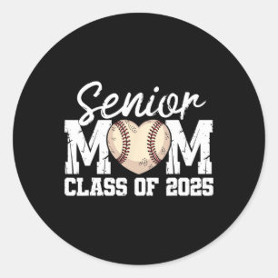 Baseball Senior Mama Cl of 2025 Graduate Senior Ma Runder Aufkleber