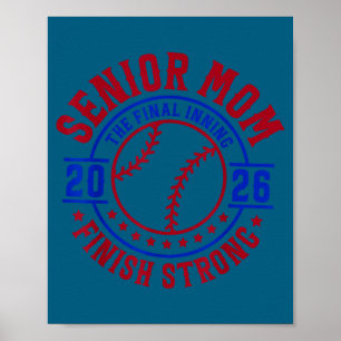 Baseball Senior-Mutter 2026 das letzte Inning glüc Poster