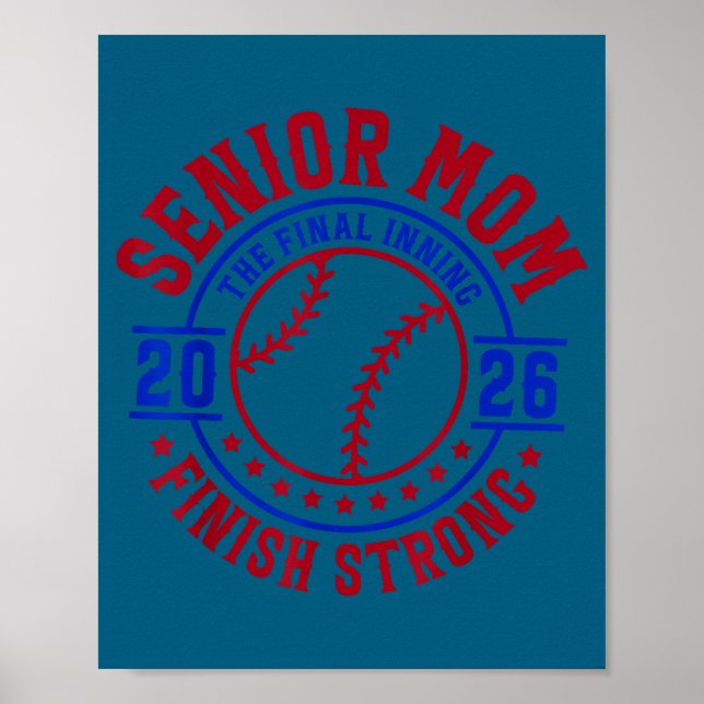 Baseball Senior-Mutter 2026 das letzte Inning glüc Poster (Vorne)