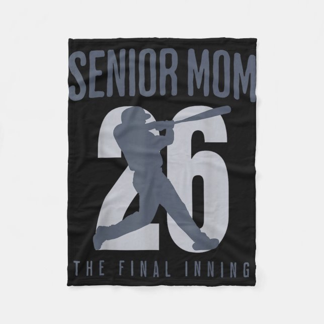 Baseball Senior-Mutter 2026 letztes Inning Mama-Kl Fleecedecke (Vorderseite)