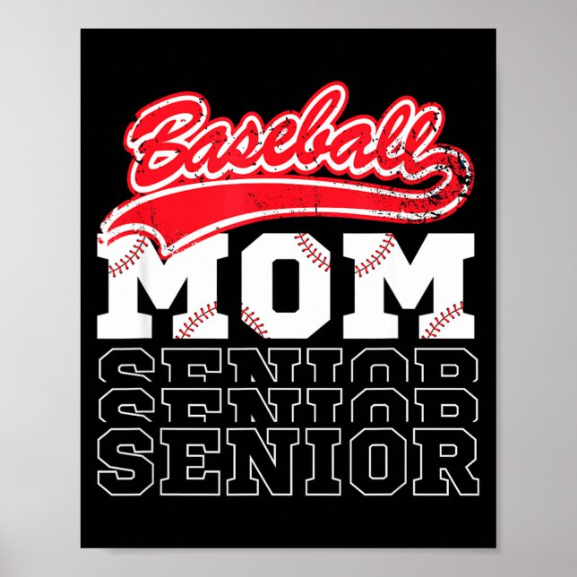 Baseball Senior-Mutter Abschlussklasse Baseball-Ma Poster (Vorne)