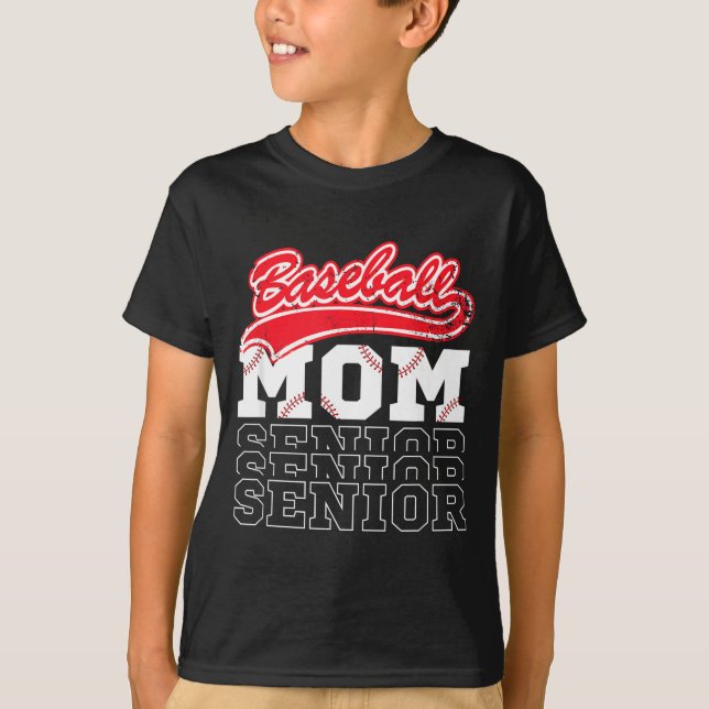 Baseball Senior-Mutter Abschlussklasse Baseball-Ma T-Shirt (Vorderseite)