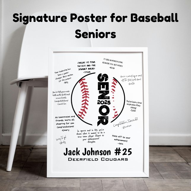 Baseball Senior Night Poster für Signaturen (Von Creator hochgeladen)