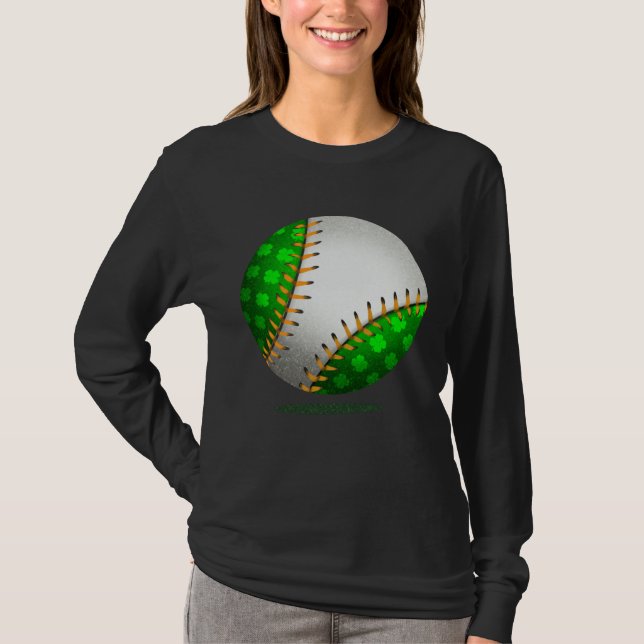 Baseball Shamrock Retro St Patricks Day Irish Spor T-Shirt (Vorderseite)