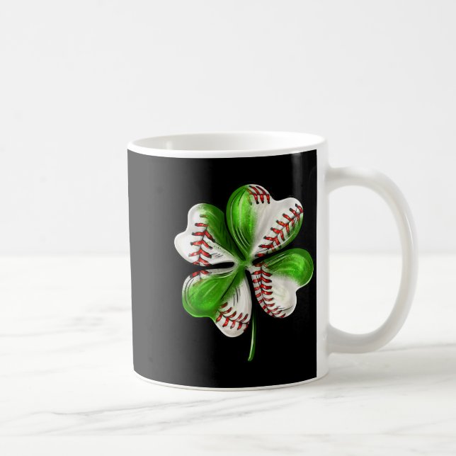 Baseball Shamrock St Patrick's Day Clover With Bas Kaffeetasse (Rechts)