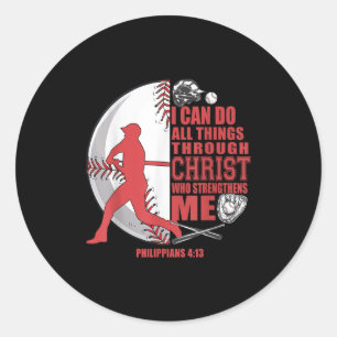 Baseball-Shirt Kinder Christ Boys Girls Bible Vers Runder Aufkleber