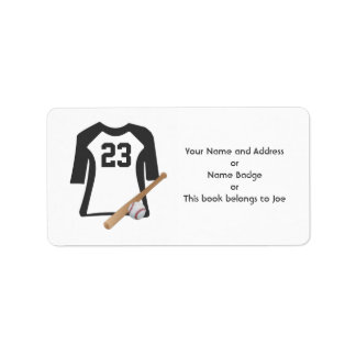 Baseball-Shirt mit Bat- und Ball-Aufklebern Adressaufkleber