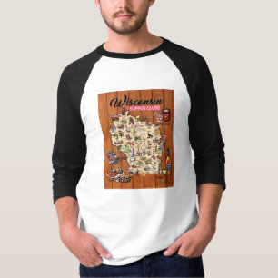 Baseball-Shirt - Wisconsin Supper Club Karte T-Shirt