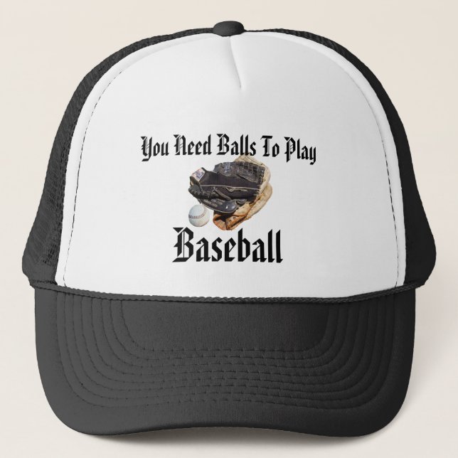 Baseball Sie brauchen Balls Funny Logo, Truckerkappe (Vorderseite)