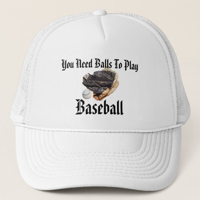 Baseball Sie brauchen Balls Funny Logo, Truckerkappe (Vorderseite)