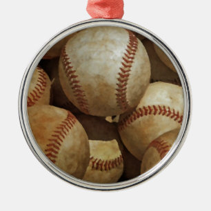 Baseball Silbernes Ornament