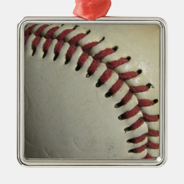 Baseball Silbernes Ornament (Vorne)