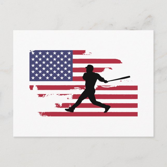 Baseball Silhouette Baseball Einladungspostkarte (Vorderseite)