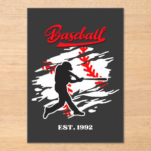 Baseball-Silhouette-Grafikdesign – ERSTELLT 1992 Acryleinladungen
