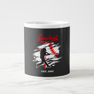 Baseball-Silhouette-Grafikdesign – ERSTELLT 1992 Jumbo-Tasse