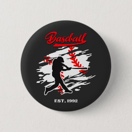 Baseball Silhouette Graphic Design – EST. 1992 Button