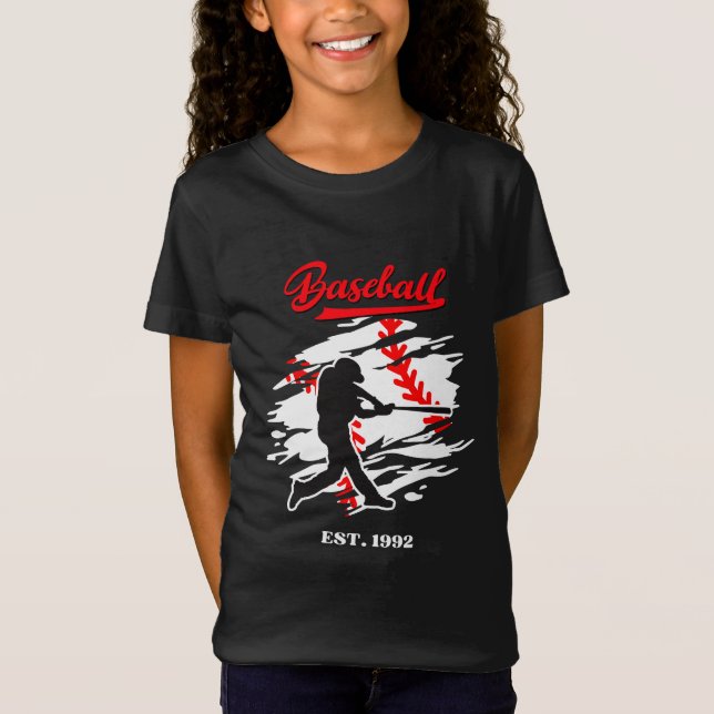 Baseball Silhouette Graphic Design – EST. 1992 T-Shirt (Vorderseite)