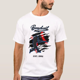 Baseball Silhouette Graphic Design – EST. 1992 T-Shirt