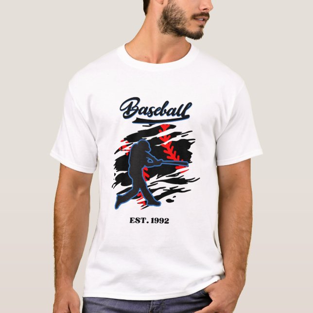 Baseball Silhouette Graphic Design – EST. 1992  T-Shirt (Vorderseite)