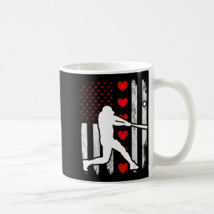 Baseball-Silhouette-Herz-US-amerikanische-Flagge-J Kaffeetasse