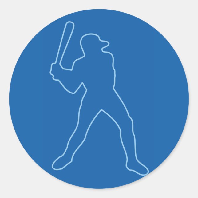 Baseball-Silhouette Runder Aufkleber (Vorderseite)