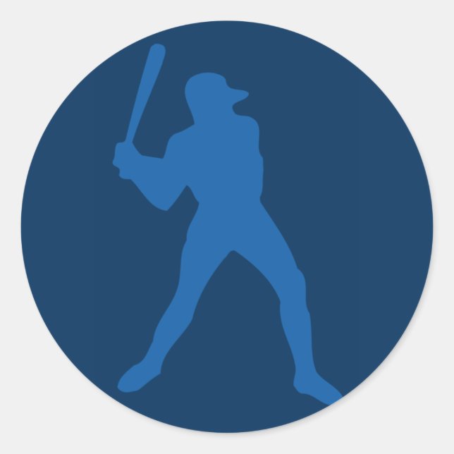 Baseball-Silhouette Runder Aufkleber (Vorderseite)
