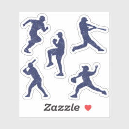 Baseball-Silhouetten - dunkelblau Aufkleber