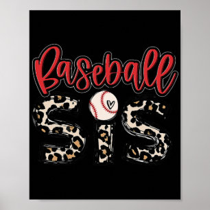 Baseball Sis Vintag Sport Lover Schwester Mütter D Poster