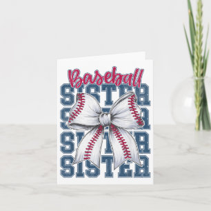 Baseball Sister Coquette Bow Größter Fan Sport Lov Karte