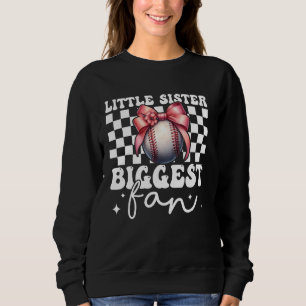 Baseball Sister Girl Coquette Bow Little Sister Bi Sweatshirt
