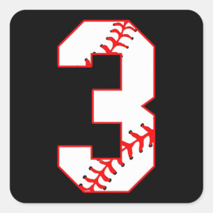 Baseball Sister Ich bin nur hier für Nummer 3 Quadratischer Aufkleber