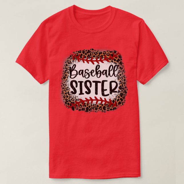 Baseball Sister Leopard Baseball T-Shirt (Design vorne)