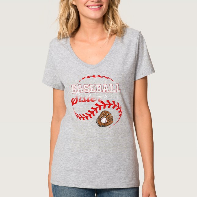 Baseball Sister-Liebe spielt Baseball Funny  T-Shirt (Vorderseite)