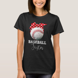 Baseball Sister Vintag Messy Bun Ball Mütter Da T-Shirt