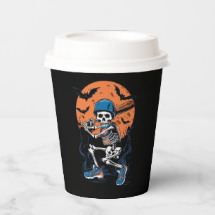 Baseball Skeleton Halloween Baseball Halloween Pappbecher
