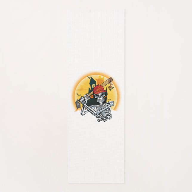 Baseball Skeleton Halloween Baseball Halloween Yogamatte (Vorderseite)