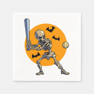 Baseball Skeleton Halloween Men Boys Baseball Hall Serviette