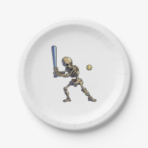 Baseball Skelett Halloween Männer Jungen Baseball Pappteller