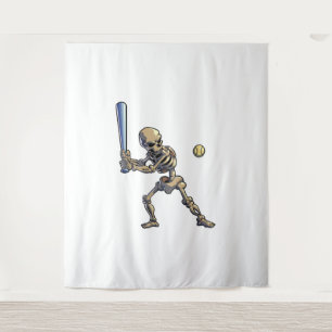 Baseball-Skelett Halloween Wandteppich