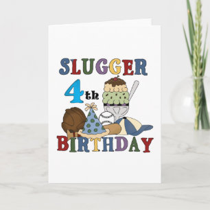 Baseball Slugger 4. Geburtstag Karte