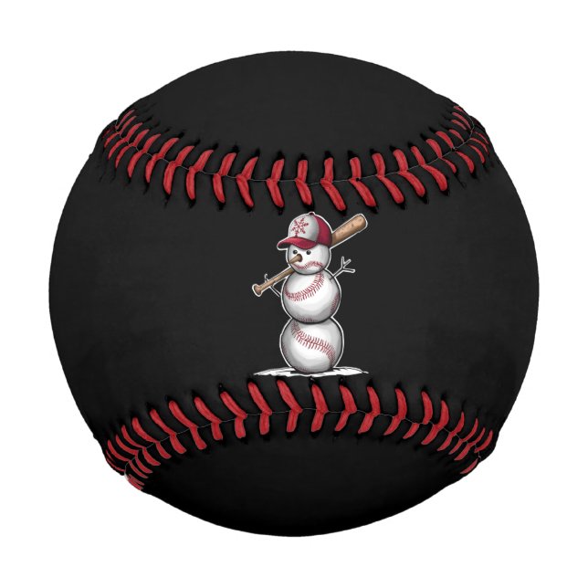 Baseball Snowman Balls Schnee Weihnachten Weihnach (Vorderseite)